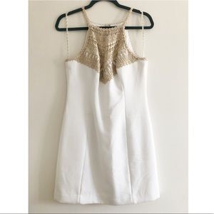 White and Gold Lilly Dress- Size 6